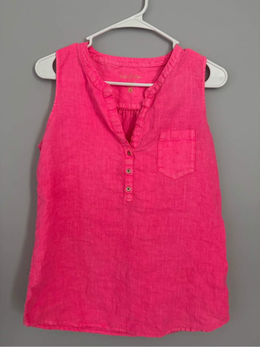 Lilly Pulitzer Hot Pink Sleeveless Linen Tank